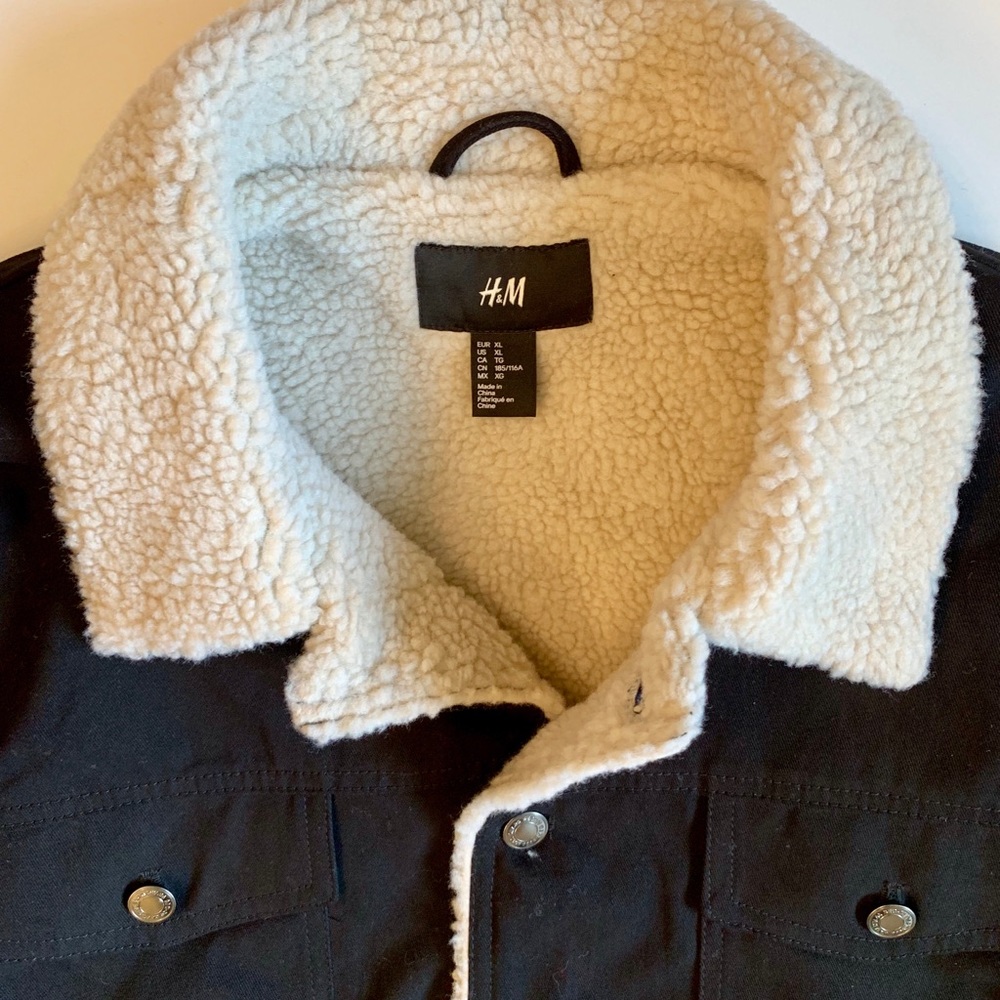 Men’s XL Black Denim Pile Jacket